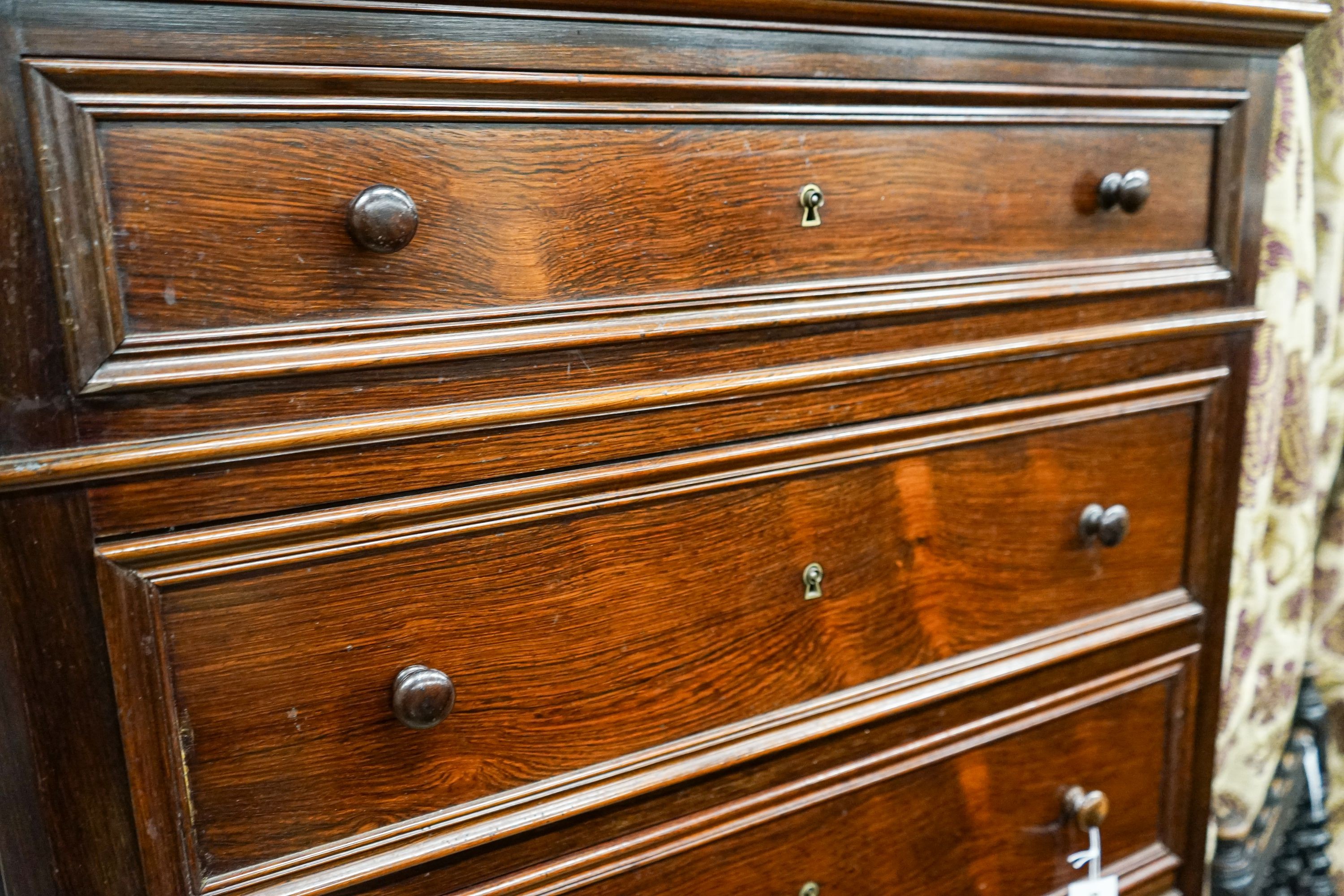A 19th century French rosewood tall secretaire chest, width 80cm, depth 44cm, height 156cm